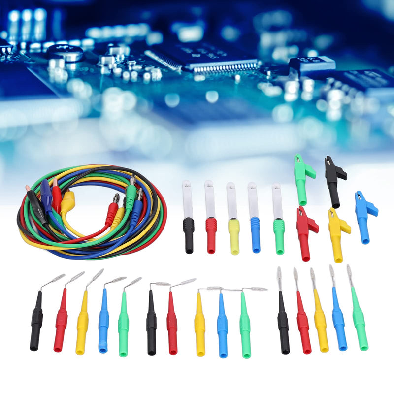 [Australia - AusPower] - Banana Plug Test Leads Kit 90° 135° 180° Back Probes 4mm Banana Plug Kit for Car Repairing Diagnostic Circuit Testing 