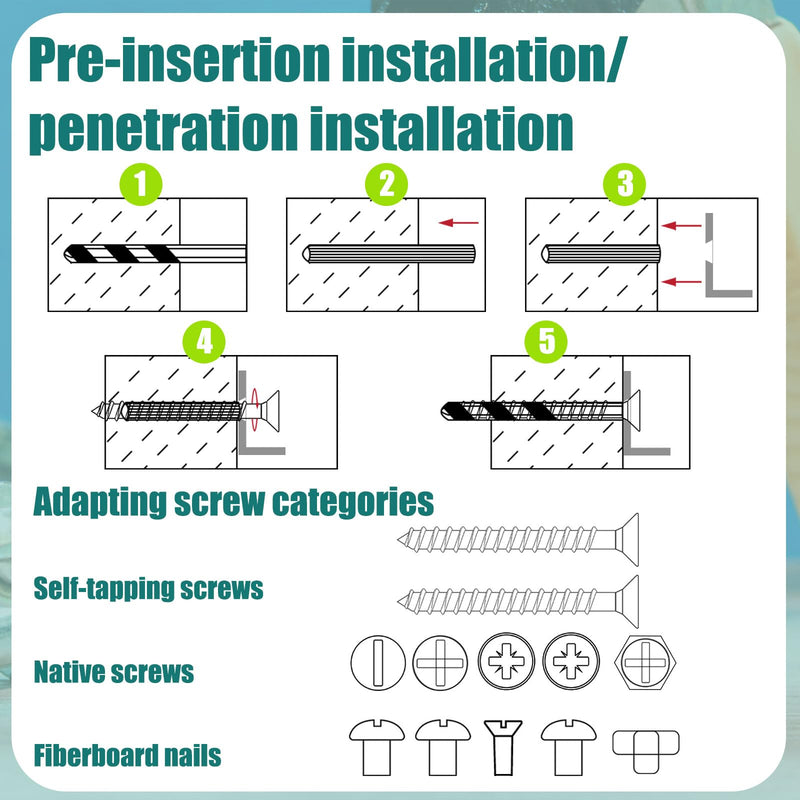 [Australia - AusPower] - 100 Pcs Expanding Plastic Concrete Anchors Screw Anchors Drywall Wall Expansion Pipe for Hollow Walls Tile Cement Bolt Expansion Tube (Green, 1/4" X 1-1/4" for #10,#11, or #12 Screws) Green 