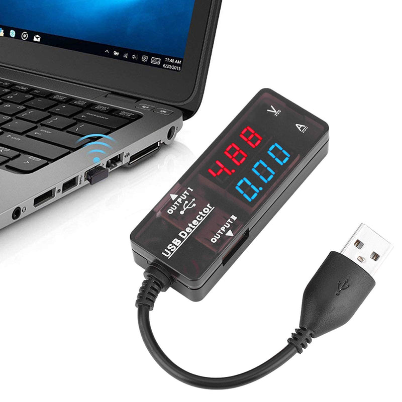 [Australia - AusPower] - YB26VA USB Detector, Lasting Duals Display USB Detector Voltmeter Ammeter Battery hatacity Tester for Mobile Phone Tablet Computer USB Device(Duals Color) 