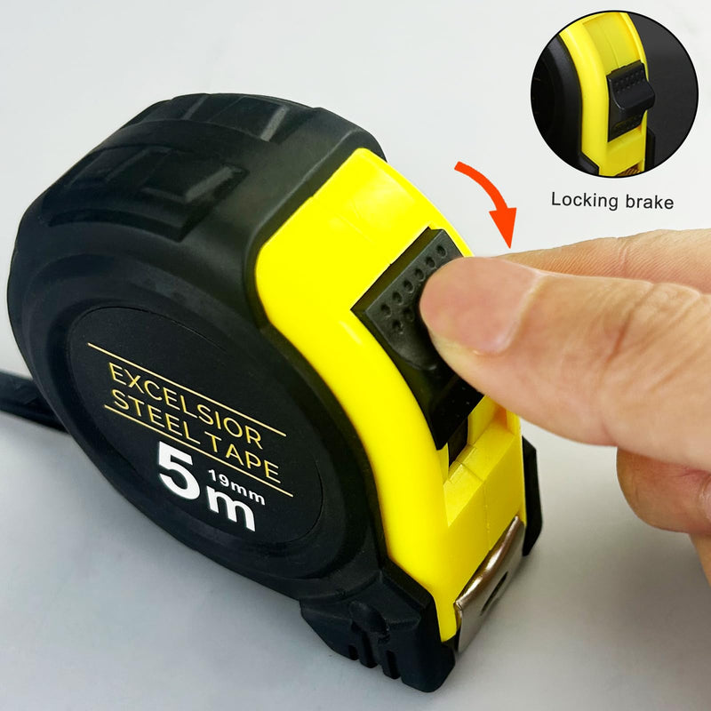 [Australia - AusPower] - Gentpovth Pack of 2 5 m Drop-proof Tape Measure with Shockproof Rubber Coating, Robust Professional Tape Measure Made of Steel in Industrial Quality, for a Wide Range of Measuring Tasks in Household, 