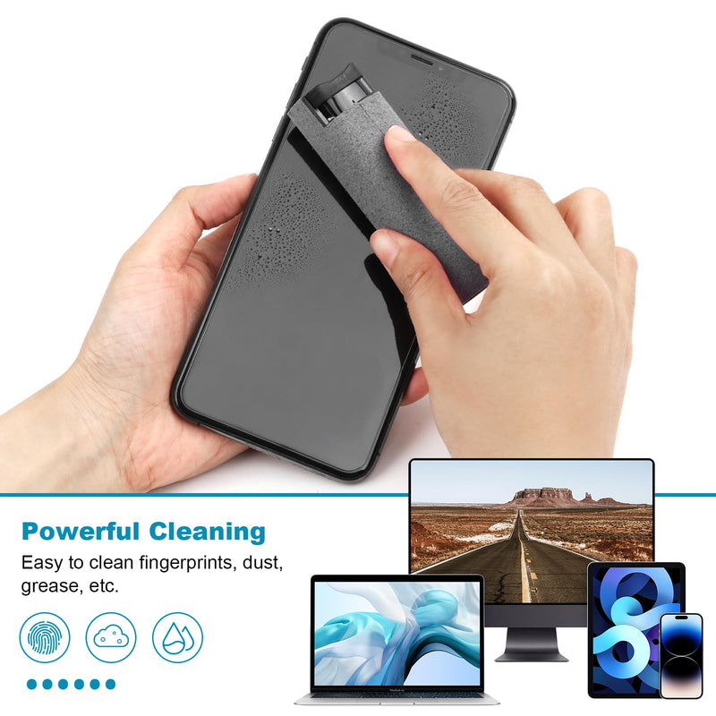 [Australia - AusPower] - 4 Pack Screen Cleaner,3-in-1 Touchscreen Mist Cleaner Spray and Microfiber Cloth,Built-in Cleaning Solution,Portable Reusable Fingerprint-Proof Spray Bottle for Phone/Laptop/iPad/TV/Monitor/Car Screen Gray + Pink + Blue + Purple 