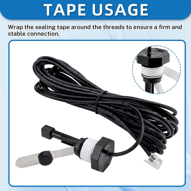 [Australia - AusPower] - Upgraded GLX-FLO-RP Flow Switch Fit for Hayward Goldline Aquarite Salt System, Metal Pool Water Flow Sensor for Hayward Salt Cell and Chlorine Generator with w/Tee and 15ft Cable 