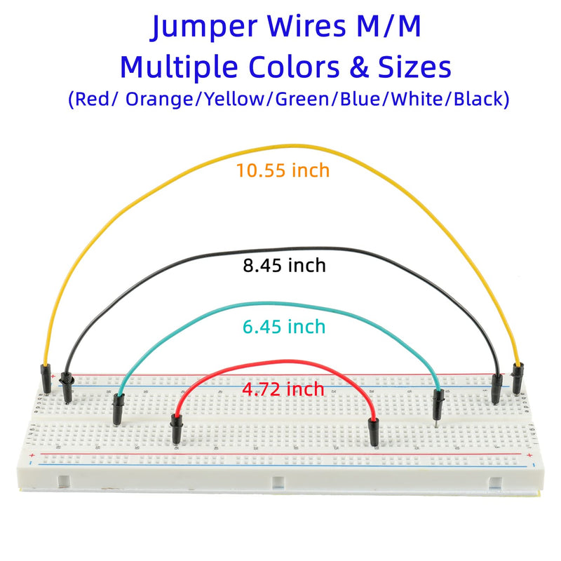 BOJACK Breadboard Kit Solderless Breadboard 2 Pieces 830 Points Breadboard & 2 Pieces 400 Points Breadboard & 126 Pieces Flexible Breadboard Jumper Wires (3 Values 130 Pieces)