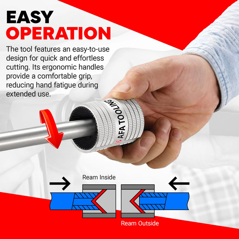 [Australia - AusPower] - AFA Tooling - Inner/Outer Pipe Reamer for 1/4" to 1-1/4" Pipes, Deburring Tool with Inner & Outer Cones for Smoothing & Reaming Copper, Stainless Steel, PVC, Metal & Aluminium - Plumbing Tool Small 