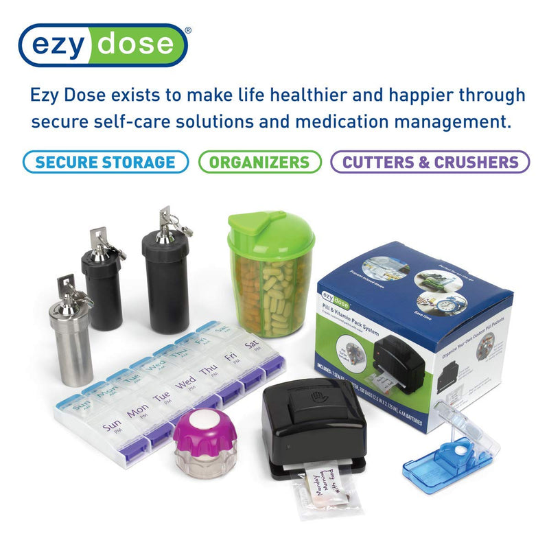 [Australia - AusPower] - EZY DOSE Daily Round, Portable On-The-Go Pocket Pharmacy, Pill Box, Organizer and Vitamin Containers, Snap Shut Lids, Perfect for Traveling, Blue & Pink, 2 Pack, BPA Free 2-Pack 