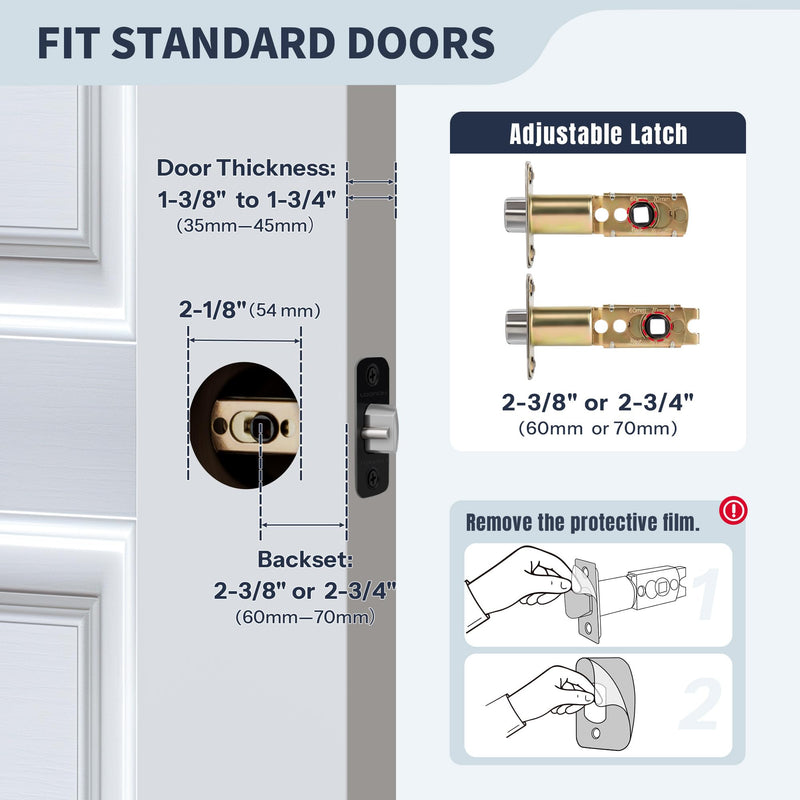 Wave Style Door Lever Keyed Entry Door Handle with Lock, Entrance Lever Reversible for Left/Right Handed for Office or Front Door with Matte Black, 1 Pack