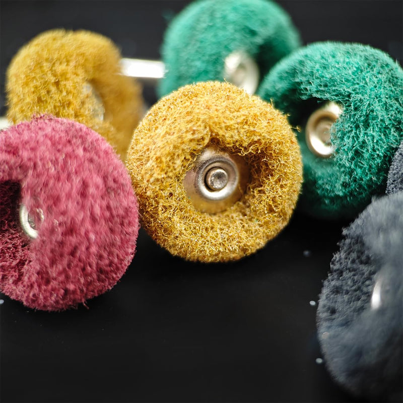[Australia - AusPower] - 100Pcs Upgrades Abrasive Buffing Wheels,Wheels Burr for Rotary Tools-1/8(3mm) Shank,Rust Removal, Polishing.20Pcs Each Five-color set 