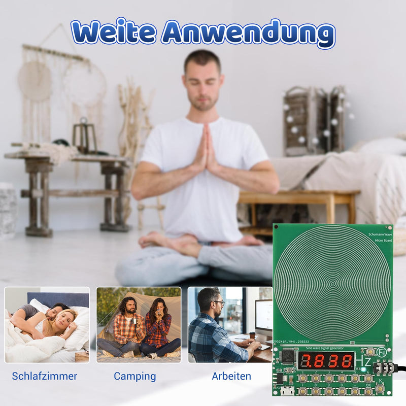 [Australia - AusPower] - Schumann Frequency Generator 7.83 Hz with Display, USB Port, Schumann Resonance Generator, Natural Resonance, Stress Relief for Room Harmony, Portable for Home, Office 