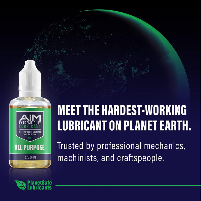 [Australia - AusPower] - PlanetSafe AIM Extreme Duty Lubricant - All-Purpose Industrial Lubricant - The World's Greatest, Safest, Hardest-Working Lubricant - Non-Toxic, Odorless, 1oz - Penetrates, Cleans, Protects AiM | 1oz | All Purpose 