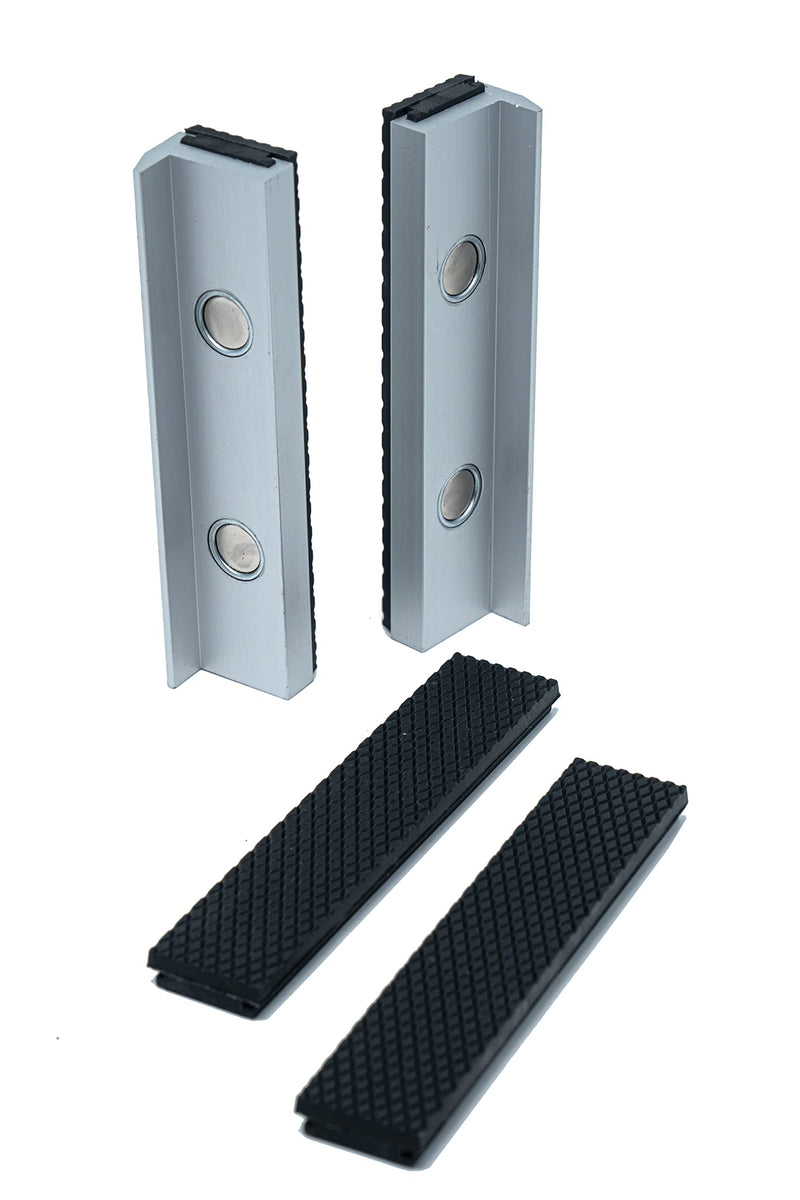 Aluminum Alloy Rubber Soft Vice Jaws with Strong Magnet Blocks Sold with Extra Spare Pair Rubber (5Inch) 5Inch