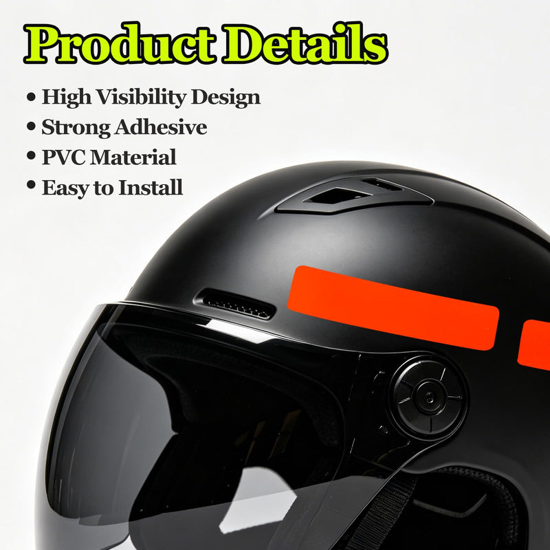 PATIKIL Hard Hat Reflective Stickers, (5 x 6 Inch, Orange Red) (10 Pcs), Retro Reflective Safety Tape Durable Adhesive Helmet Stickers, Suit for - Hard Hats/Helmets/Mailboxes
