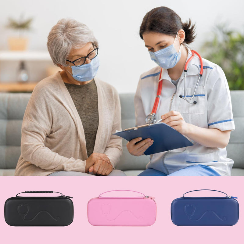 [Australia - AusPower] - Stethoscope Case for 3M Littmann Classic III, Lightweight II S.E, MDF Acoustica Stethoscope, Medical Assistant Essentials Hard case with Divider Interlayer for Nurse Accessories (Pink) PINK 