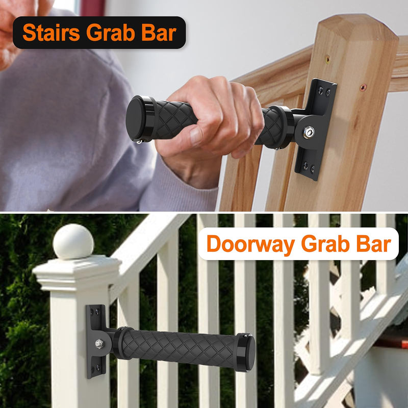 Flip Up Grab Bars for Wall, Home Safety Grab Bars for Seniors, Elderly, Disabled, Non-Slip Assist Hand Rails Grab Handles for Wall, Doorway, Stairs(1 Pack) Black-1 Pack