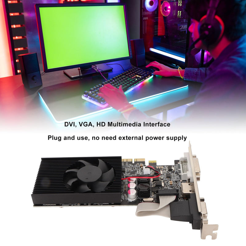 [Australia - AusPower] - GT730 Computer Graphics Card, 2G 64bit DDR3 PC Single Cooling Fan Single Cooling Fan Support HDMI VGA DVI Output PCI Express 2.0 x 16 Bus Interface 