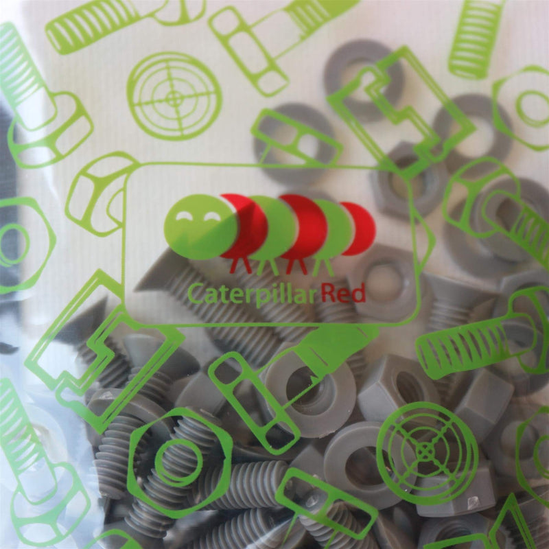 [Australia - AusPower] - 20 x Grey Countersunk Screws Polypropylene (PP) Plastic Nuts and Bolts, Washers, M6 x 20mm, Anti-Corrosion, Chemical Resistant, Gray, (15/64 x 25/32 in) 