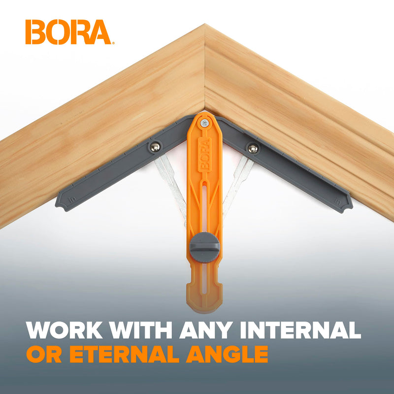 [Australia - AusPower] - BORA MiteriX Compact Angle Finder Tool Gauge, Duplicates & Splits in Half for Precise Transfer to Miter Saw, Easy Corner and Angle Measuring & Duplicating - 530402 