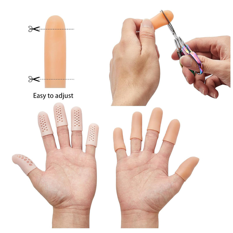 [Australia - AusPower] - Gel Finger Cots, Silicone Finger Protectors, Fingertip Bandages Band-aids for Dry Skin, Cracked Fingertip Treatment,Thumb Protector Covers for Hand Eczema Finger Arthritis (20pcs) 