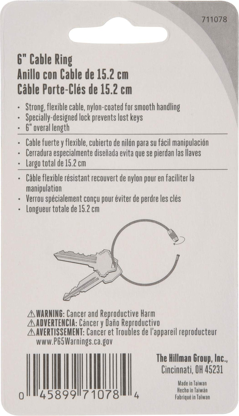 [Australia - AusPower] - Hillman Cable Ring 6" with Lock, Steel, 1 Pack 