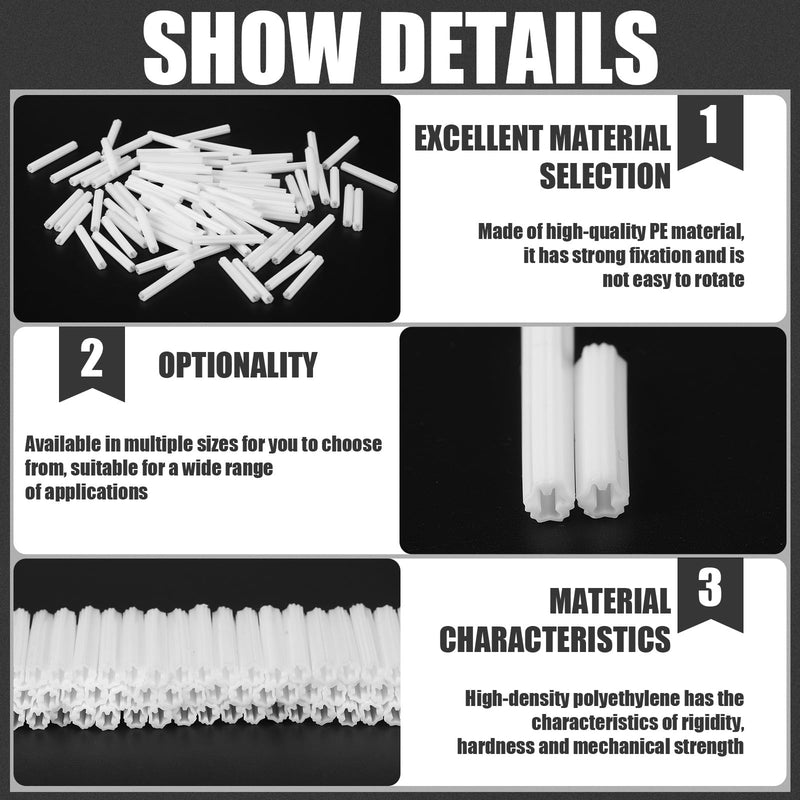 [Australia - AusPower] - 200 Pcs Expanding Plastic Screw Anchors 3/16" Hole White Plastic Anchors for Concrete Masonry Tile Cement Bolt Expansion Tube for #4,5,6 Screws, Fix to Wall Drywall or Other (1") 1" 