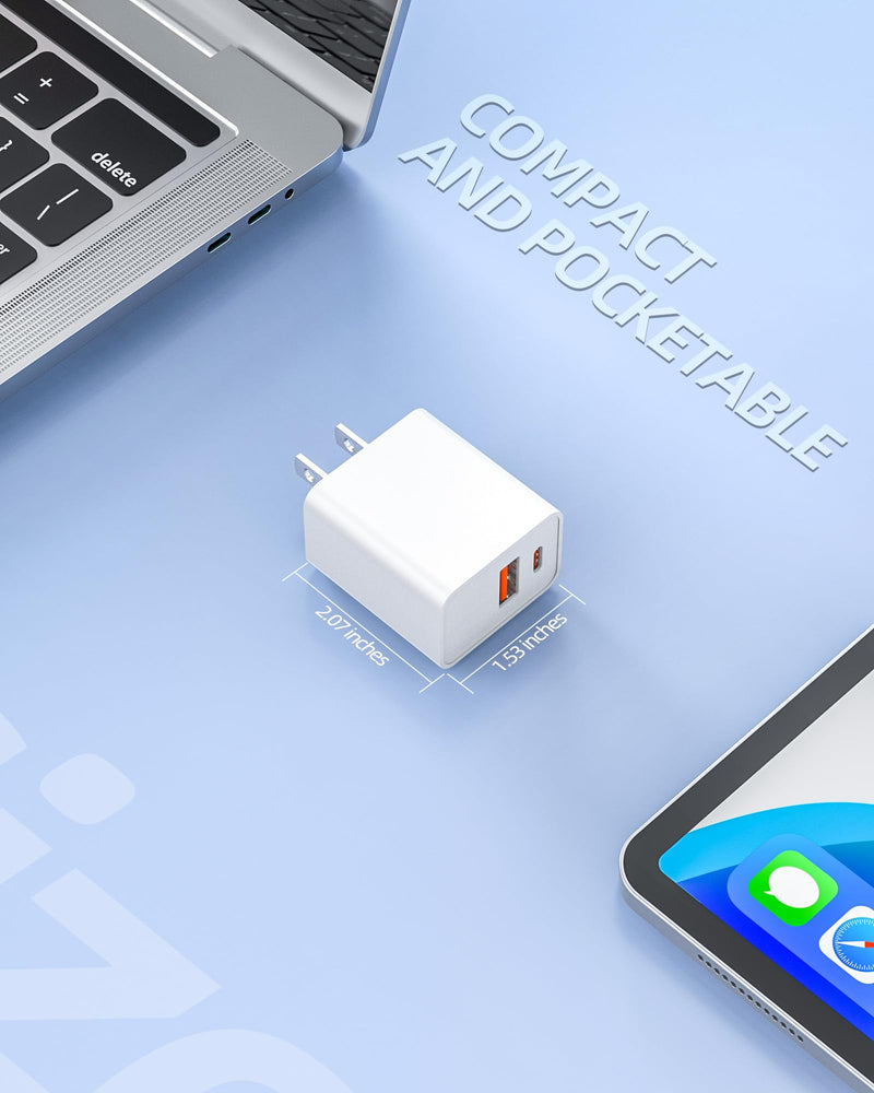 [Australia - AusPower] - 20W [for Apple MFi Certified] Fast Charger for iPad 9th Generation Gen 2021 10.2 inch Tablet with 6.6 Ft Charging Cable A2602 A2604 A2603 A2605 AC Power Supply Adapter Cord 