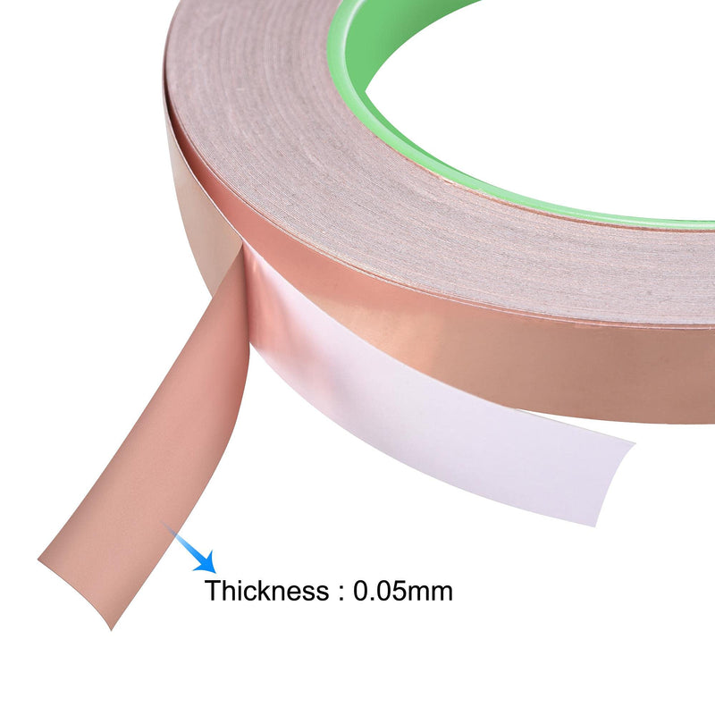 uxcell Double-Sided Conductive Tape Copper Foil Tape Adhesive 5mm x 30m/98.4ft for Guitar, EMI Shielding Crafts, Electrical Repairs, Stained Glass 2pcs