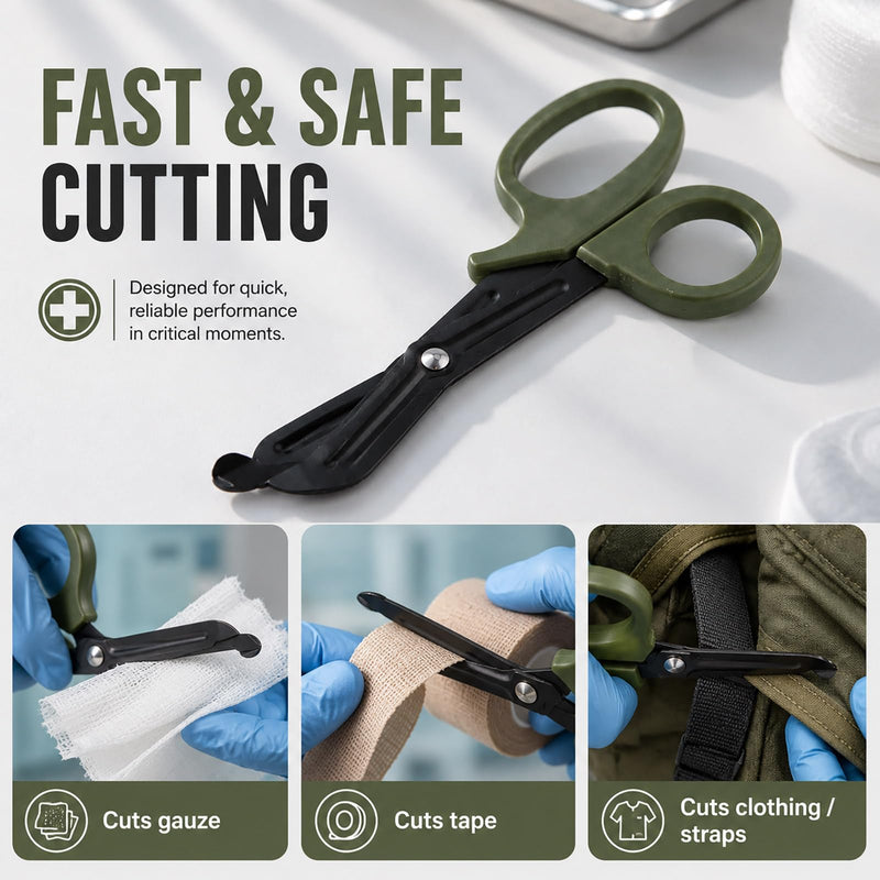 2x Bandage Scissors and Bandage Scissors Set 15 cm Medical Rescue Scissors | Practical bandage scissors nurse, robust bandage scissors care, rust-proof stainless steel scissors for first aid