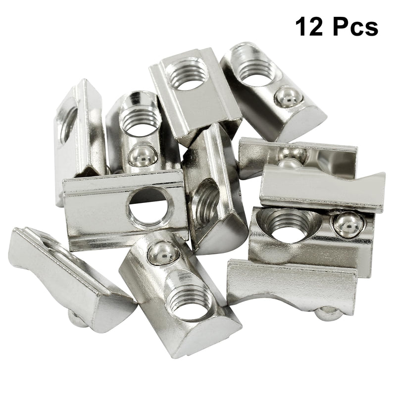 [Australia - AusPower] - Waziaqoc 12PCS 4040 Series M8 Half Round Roll in Spring T Nuts, T Slot Nut for t-Slot Aluminum Profile 