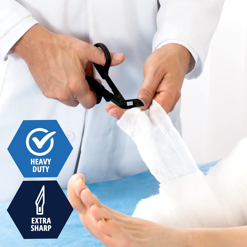 [Australia - AusPower] - MED PRIDE [2-Pack] EMT 7.5” Trauma Shears with Carabiner Surgical Grade Stainless Steel Bandage Scissors for Nurses, Doctors, Paramedics- Emergency First Aid Scissors with Nonstick Fluoride-Coating 