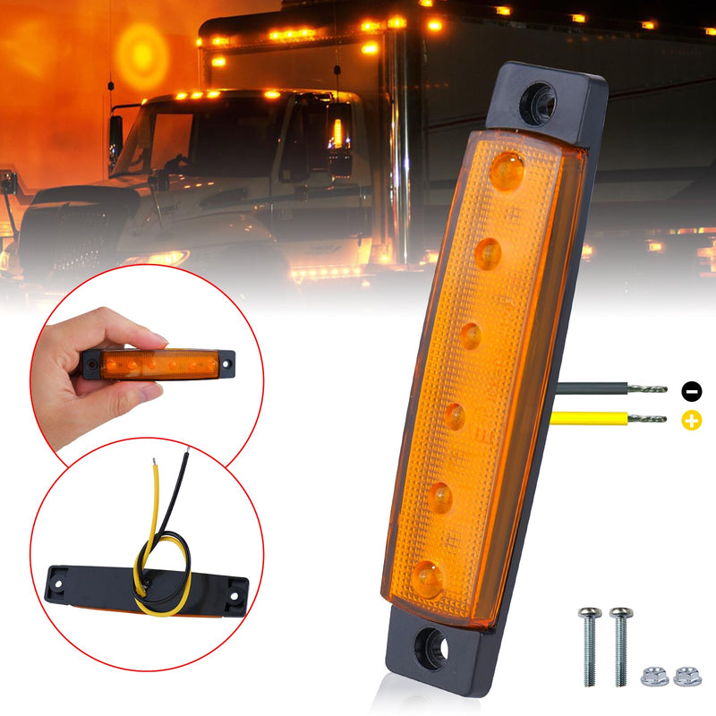 [Australia - AusPower] - 40 Pack 6 LED Trailer Marker Light, DC12-24V Clearance Side Indicator Lamp for RV Camper Truck Van Caravan Boat - Amber 