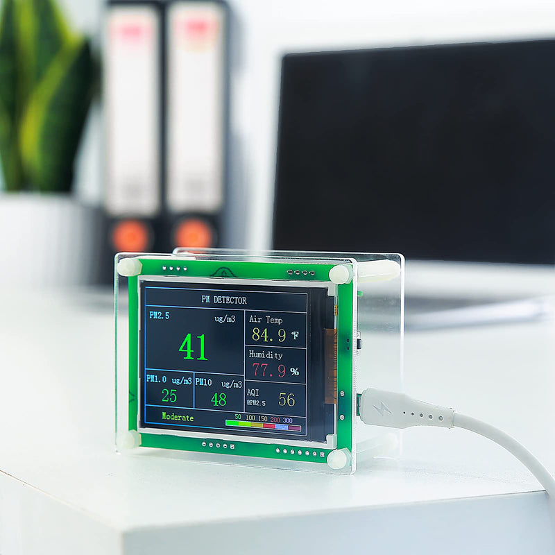[Australia - AusPower] - Air Quality Monitor pm2.5 pm10 pm1.0 Detector Indoor air Quality Test kit for Cars,Home,Office,Hotel etc (PM2.5,AQI) A1-PM2.5+AQI 