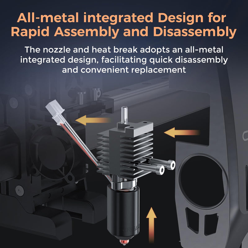 Creality Official K2 Plus Hotend Kit, Ceramic Heating Block Kit Quick-swap Nozzle High Flow Printing Hotend Kit 350°C High Temperature Resistance 600mm/s High-Speed for K2 Plus 3D Printers