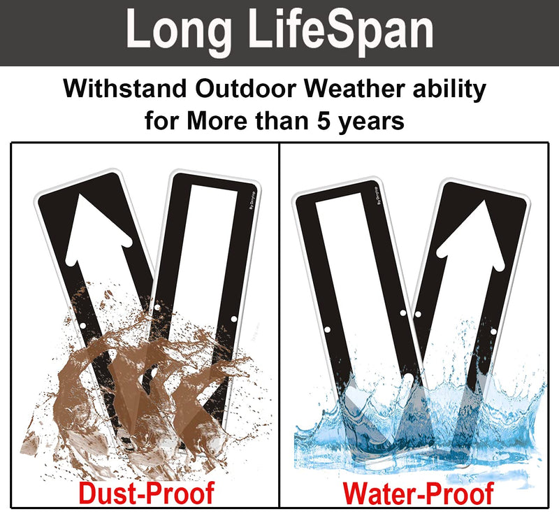 2 Pack Left Right Arrow Signs, Enter Only Arrow Road Sign, 18 x 6 Inches Reflective Rust Free Aluminum, UV Protected,Black for Street Road Black - 2 Pack
