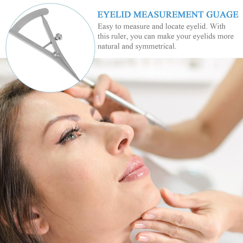 [Australia - AusPower] - Baluue 2pcs Graduated Eye Measuring Instruments, 0 to 20mm Stainless Dental Wax Caliper, Dental Caliper Graduated Eye Measurement Gauge Eyelid Gauge Designer 8.5X4.1CMx2pcs Silverx2pcs 
