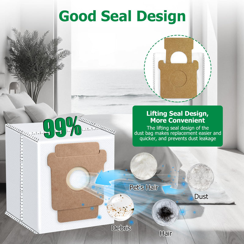 [Australia - AusPower] - 25 Pack Replacement Accessories Kit for iRobot Roomba Plus 405 Combo, Plus 505 Combo Vacuum, 2 Main Brushes,4 Filters,6 Dust Bags,6 Mop Pads,6 Side Brushes,1 Cleaning Brush 405/505 (25 Pack) 