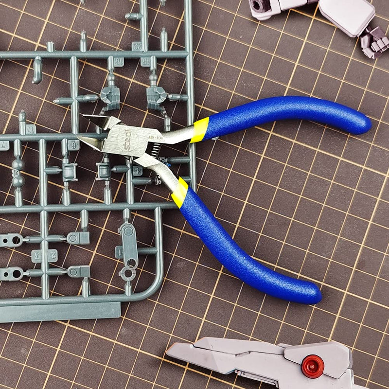 [Australia - AusPower] - stedi 4.7-inch Model Nipper, with Ultra-thin Single-edge and Blade Case Plastic Model Tools for Gundam Repairing Plastic Model and Fixing，Blue Single-edged (Blue_for Beginners) 