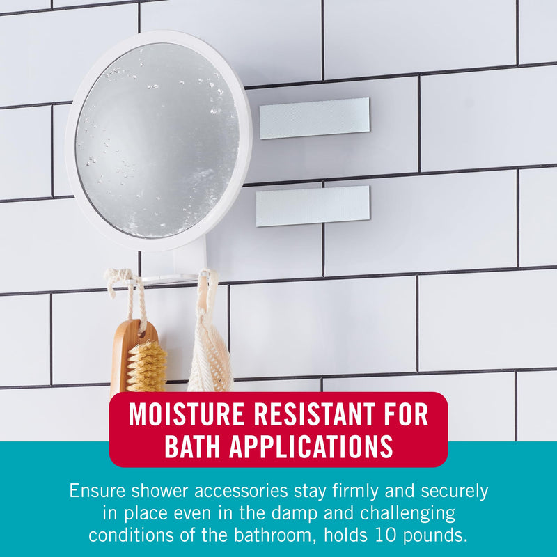 [Australia - AusPower] - VELCRO Brand Kitchen and Bath Mounting Tape. Moisture Resistant Thin Design for Flush Mount. 10ft Heavy Duty Roll Holds 10 pounds. Easy Peel and Stick Application, White 10ft x 1in 