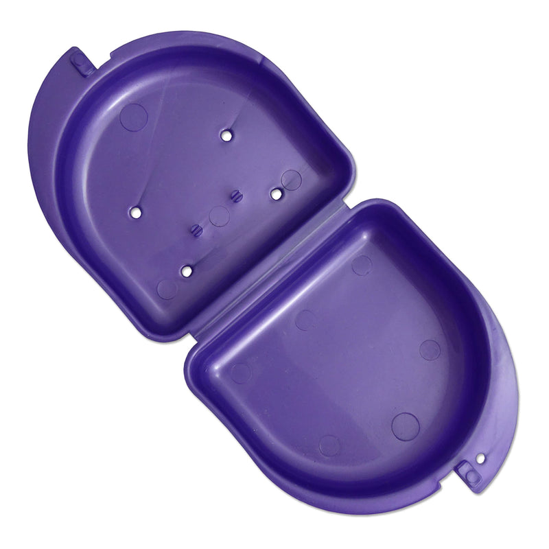 2 x Mouth Guard Box for Ortho Retainers, Sports Dentures, Dentures and More (Purple and Green) Purple and Green.