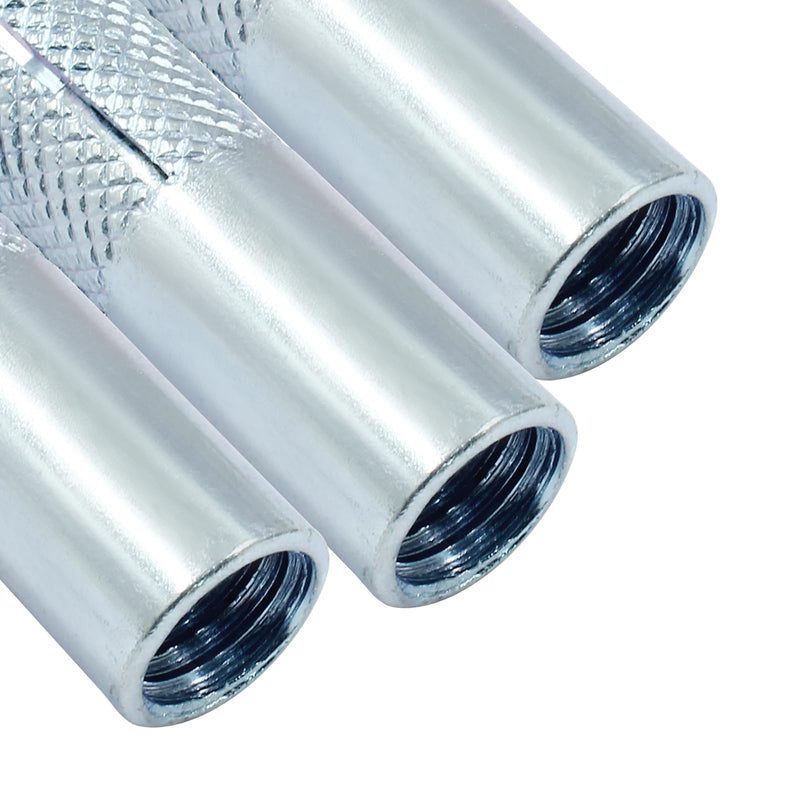 [Australia - AusPower] - 4pcs 1/2 Inch Drop in Anchors M12 Zinc Plated Carbon Steel Concrete Knurled Internal Forced Expansion Screw Bolts for Home and Construction 4 1/2" 