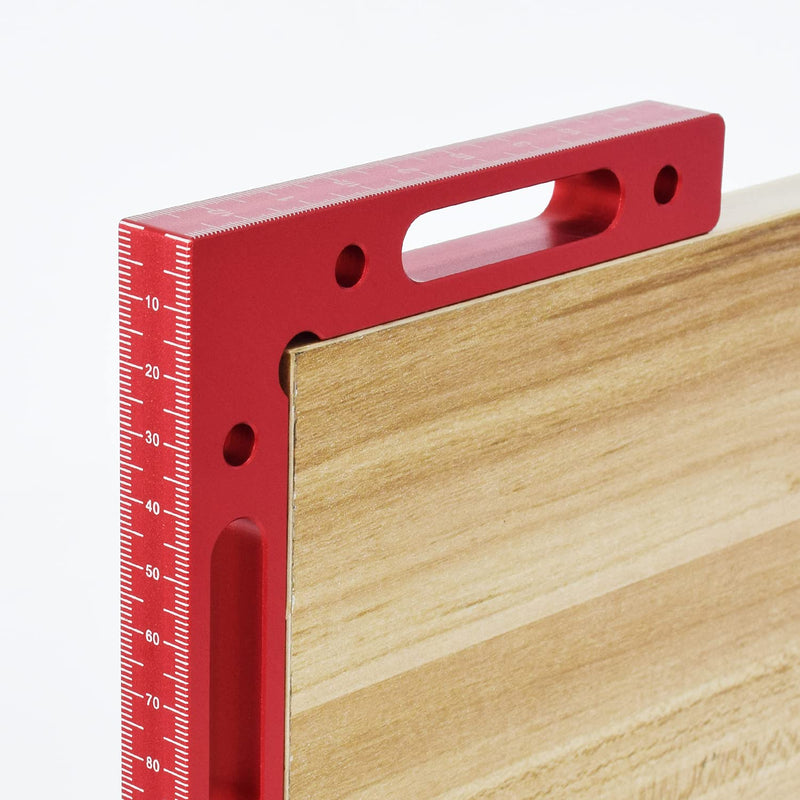 Mocoum Aluminium Alloy 90 Degree Positioning Squares 4.7" x 4.7"(12x12cm) Right Angle Clamps Woodworking Carpenter Tool Corner Clamping Square for Picture Frame Box Cabinets Drawers (Red, 4pcs) Red, 4pcs