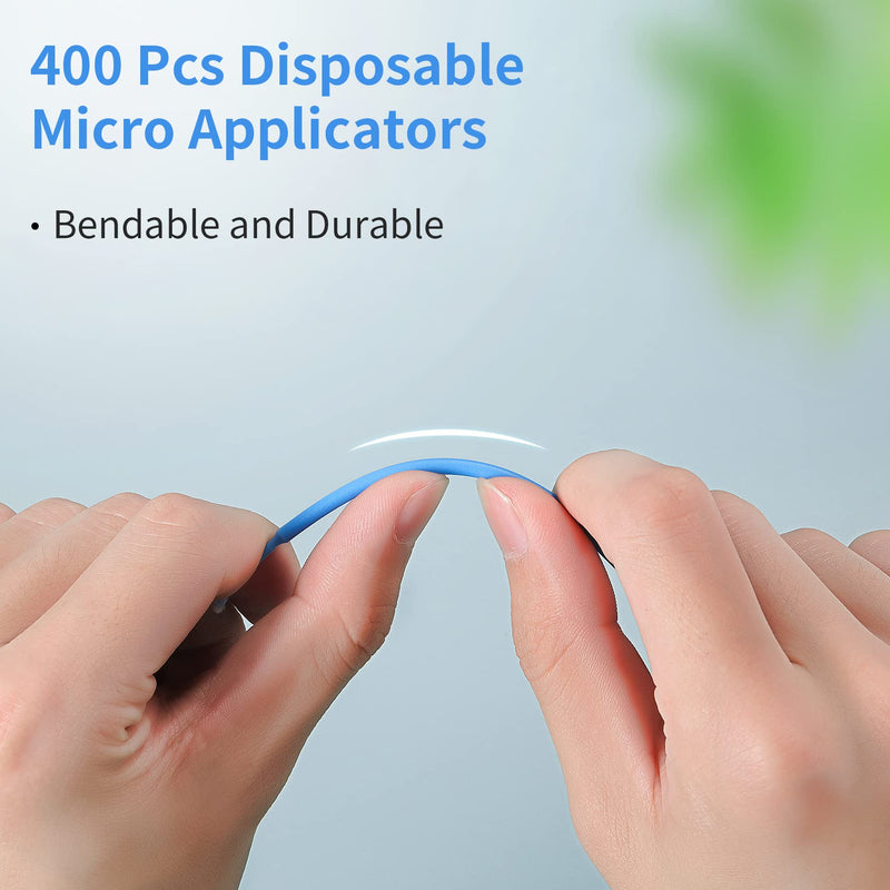 [Australia - AusPower] - Annhua 400 PCS Disposable Micro Applicator Brush, Application Micro swabs Eyelash Extension Brushes for Eyelashes Extensions and Makeup Application - Pink 