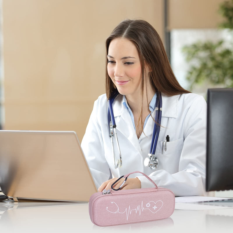 [Australia - AusPower] - Stethoscope Case for MDF Acoustica/MD One, 3M Littmann Classic III/Lightweight II S.E/Cardiology IV Diagnostic/CORE Digital Stethoscopes, Includes Mesh Pocket for Nurse Accessories - Pink 