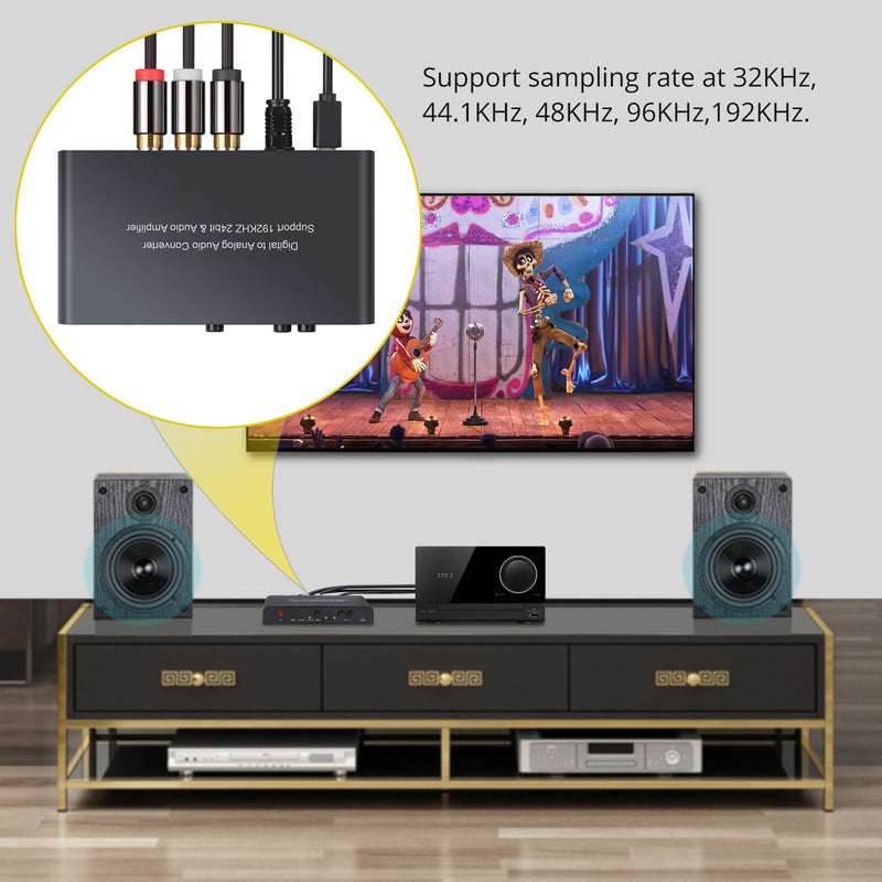 [Australia - AusPower] - PROZOR 192KHz Digital to Analog Audio Converter Digital Toslink Coaxial SPDIF Optical Input RCA 3.5mm Output Converter with Volume Adjustable Remote Control 192kHz DAC One Input with IR Control 