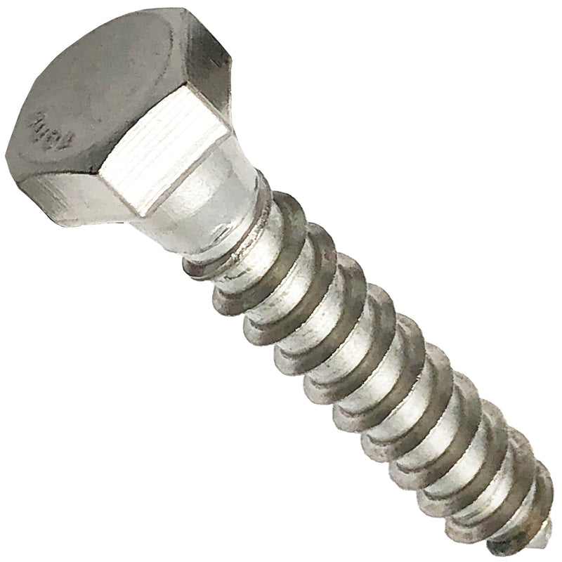 [Australia - AusPower] - 3/8" X 6" - 304 Grade Stainless Steel lag screws, Hex head fasteners, stainless steel screw. Use as Construction, wood, metal, lag screw or mounting screws fasteners lag bolts. Heavy duty screws. (10) 10 