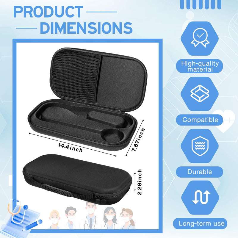 [Australia - AusPower] - 1 Pack Digital Stethoscope Case 14.4 * 7.87 * 2.28 Inch Compatible with Digital or Cardiology Stethoscope Large Portable Protective Carrying Case Extra Pocket for Doctor & Nurse(Black) Black 