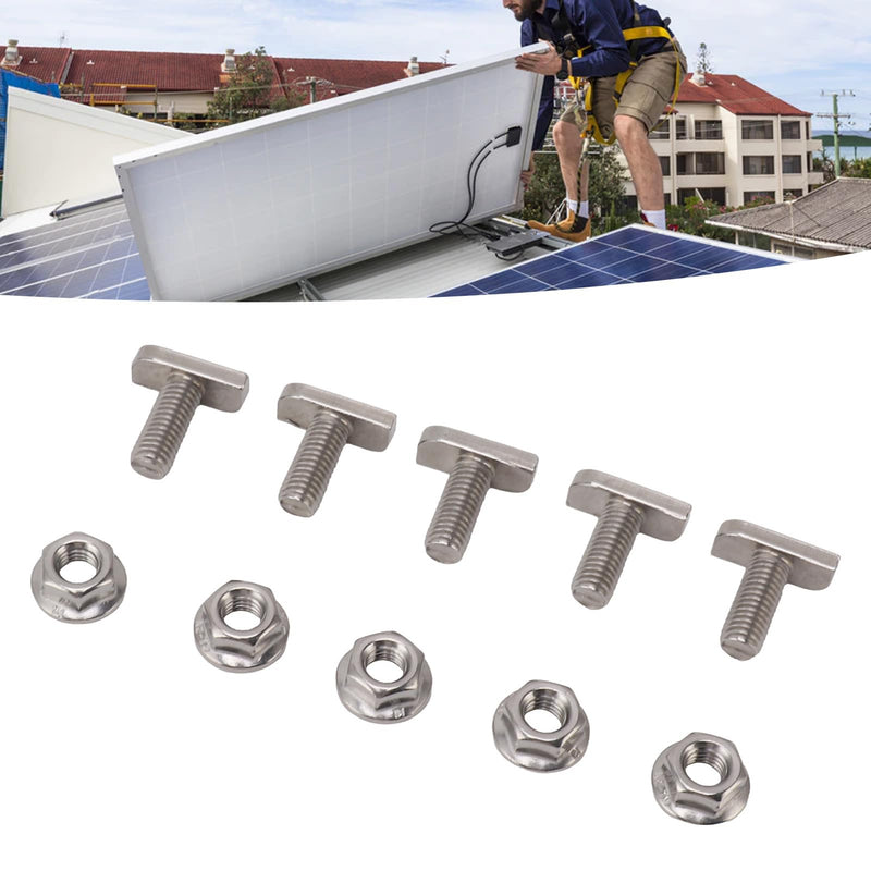 [Australia - AusPower] - 15 Set Hammer Head Bolt T Screw, T Slot Bolts M8 Stainless Steel Screws Thread T Slot Drop in Bolt for Photovoltaic and Solar Installationx 