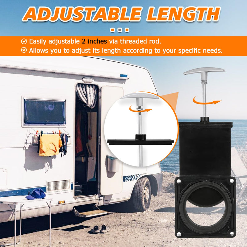 2 RV Universal Fit Waste Valve Tube Extension Kit for Camper Trailer, RV Camper Dump Valve Handle Includes Handle and Tube Extension