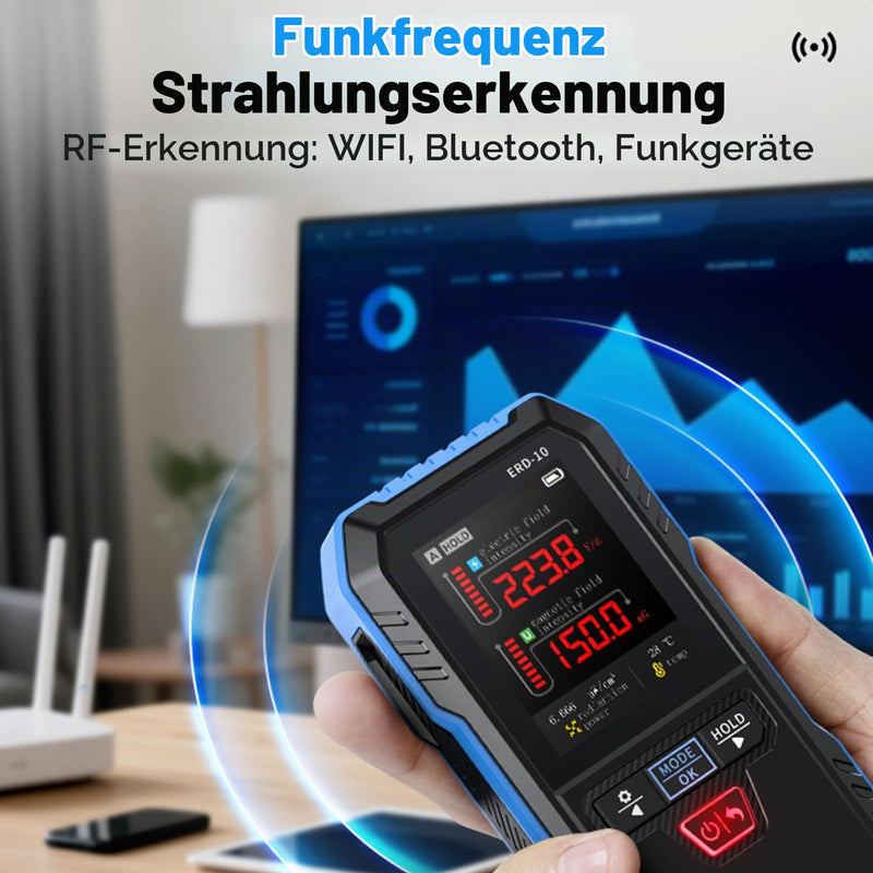 EMF Meter Radiation Detector 3-in-1 EF/MF/RF | Digital Electromagnetic Fields Handheld EMF Meter with LCD EMF Inspections and Ghost Hunting at Home and Office
