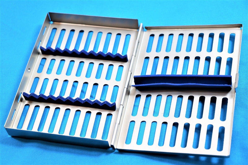 [Australia - AusPower] - GERMAN STAINLESS DENTAL INSTRUMENTS AUTOCLAVE STERILIZATION CASSETTE 7.25" X 5" X 0.75" TRAY RACKS BOX for 10 INSTRUMENTS 