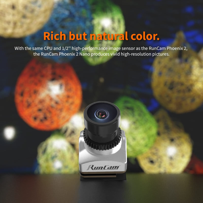 [Australia - AusPower] - RunCam Phoenix 2 Nano FPV Camera 1000TVL 1/2" COMS Sensor 2.1mm (M8) FOV 155° 4:3/16:9 PAL/NTSC Switchable for FPV Drone 