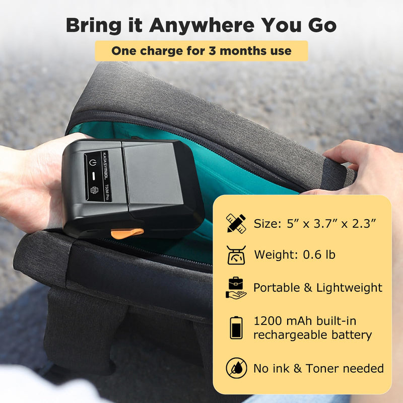 [Australia - AusPower] - SUPVAN T50M Pro Bluetooth Label Maker Machine with Tape, Wide Waterproof Label, Versatile App with 40 Fonts and 450+ Icons, Inkless Labeler for Home, Kitchen, School, Office Organization, Black 